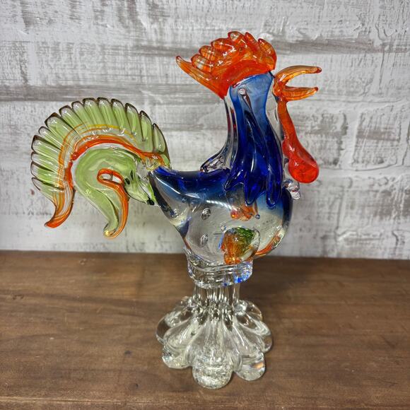 Vinci Dynasty Gallery Handblown Glass Rooster Figurine - Picture 4 of 5